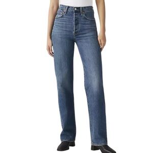 Levi's Ribcage Straight Women's High Rise Denim Jeans Medium Wash 24w 27L